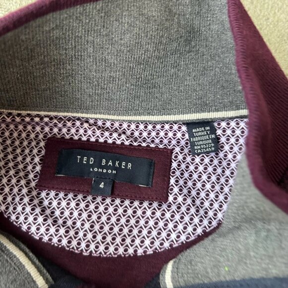 Ted Baker London Men’s 1/4 Zip Pullover Sweater Maroon Size 4 (L) - Picture 5 of 5